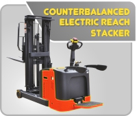 Counterbalanced Electric Reach Stacker